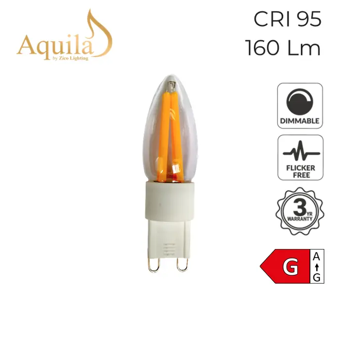 G9 Clear 3W 2200K light bulb