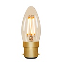 Candle C35 Amber 4W 2000K B22 Light Bulb