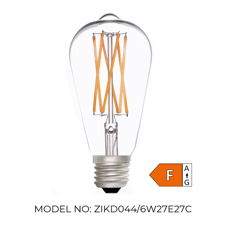 Squirrel Cage ST64 Clear 6W 2700K Light Bulb