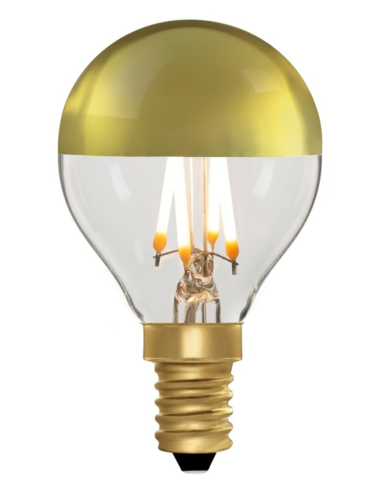 Golfball G45 Gold Mirrored 4W 2200K E14 Light Bulb