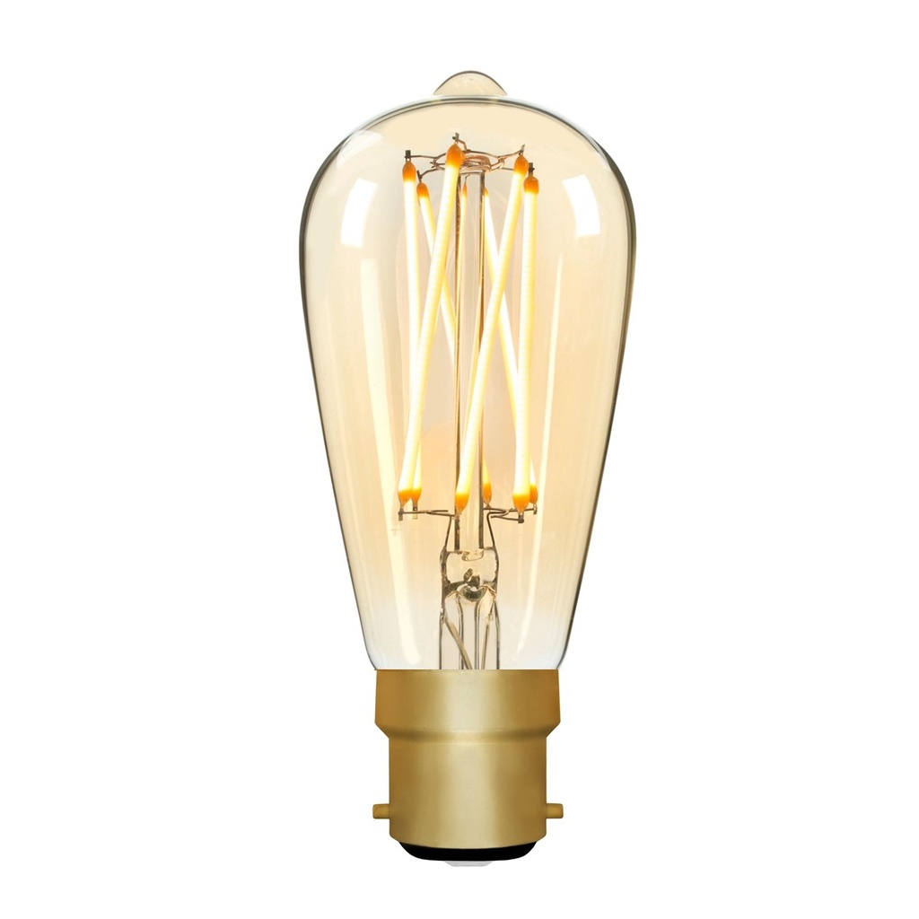 Squirrel Cage ST64 Amber 6W 2000K B22 Light Bulb
