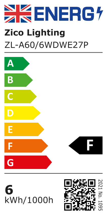 GLS A60 Dim-to-Warm Porcelain 6W 2000K - 2800K E27 Light Bulb
