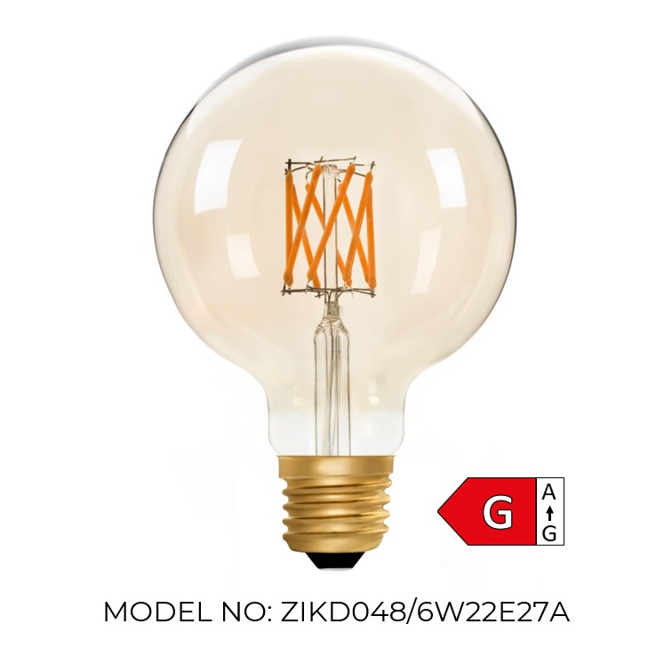 Globe G95 Amber 6W 2000K Light Bulb