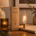 C22 French Candle Clear Vintage Warm Decorative LED Filament Bulb 2W 2200K E10