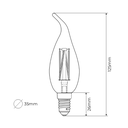 C35 Flame Tip Candle Clear Warm White Decorative LED Filament Bulb 4W 2700K E14