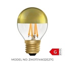 Golfball G45 Gold Mirrored 4W 2200K Light Bulb