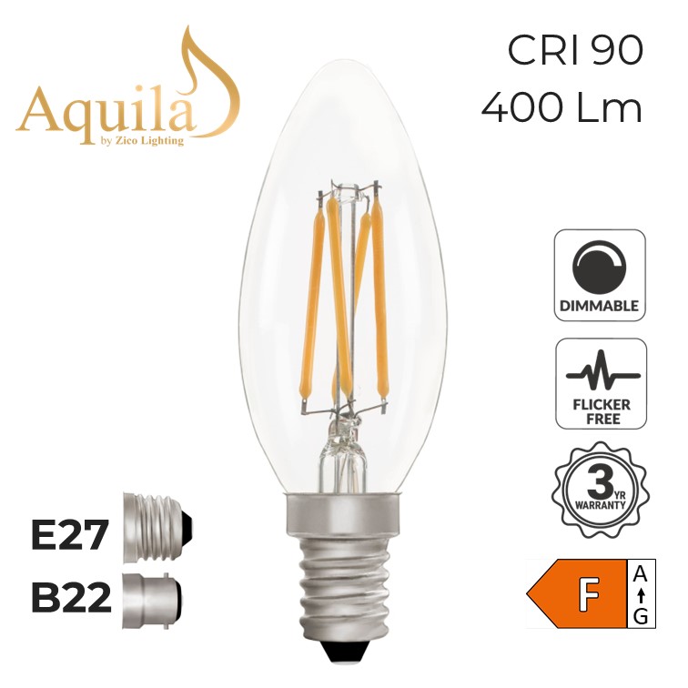 ​Candle C35 Clear 4W 2700K Light Bulb