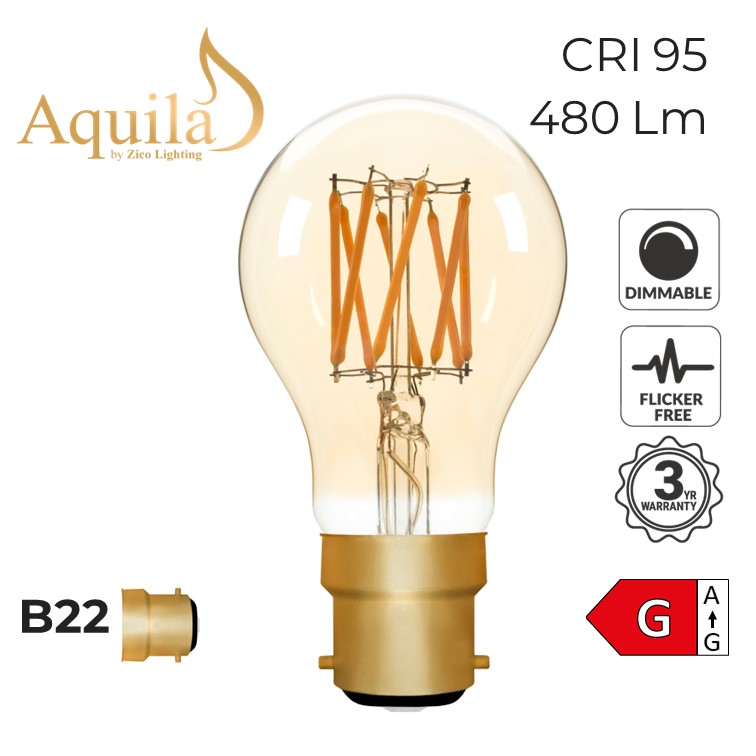 ​GLS A60 Amber 6W 2000K Light Bulb