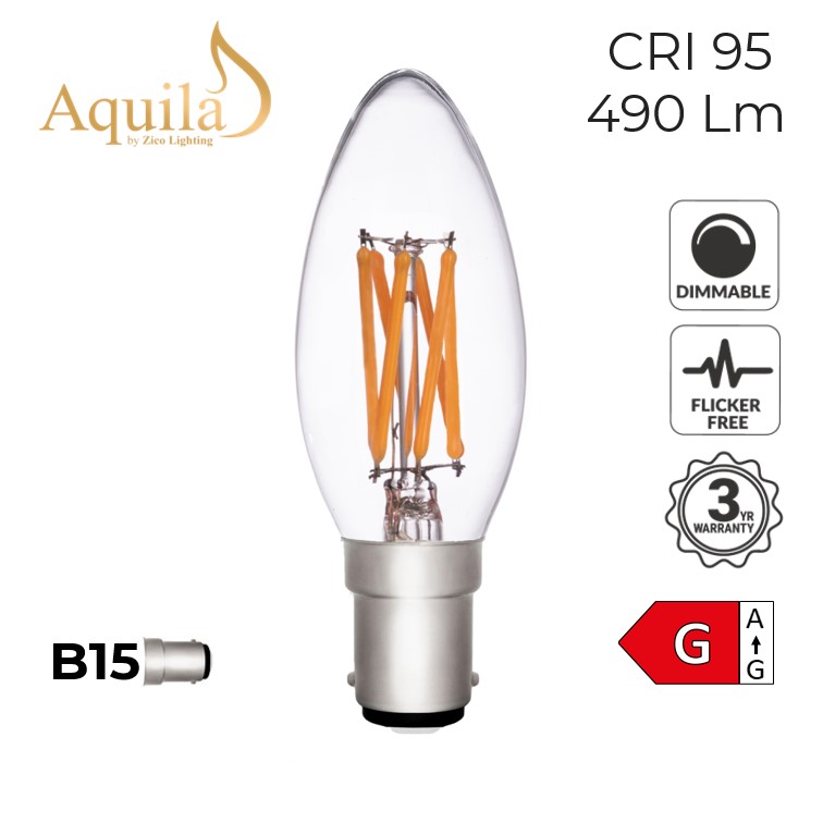 ​Candle C35 Clear 6W 2700K Light Bulb