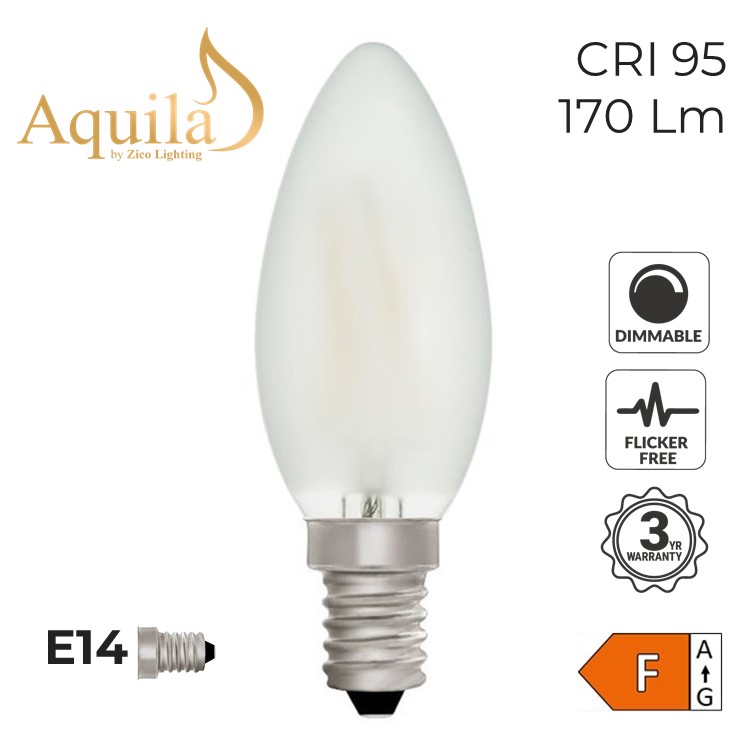 ​Candle C35 Frosted 2W 2700K E14 Light Bulb