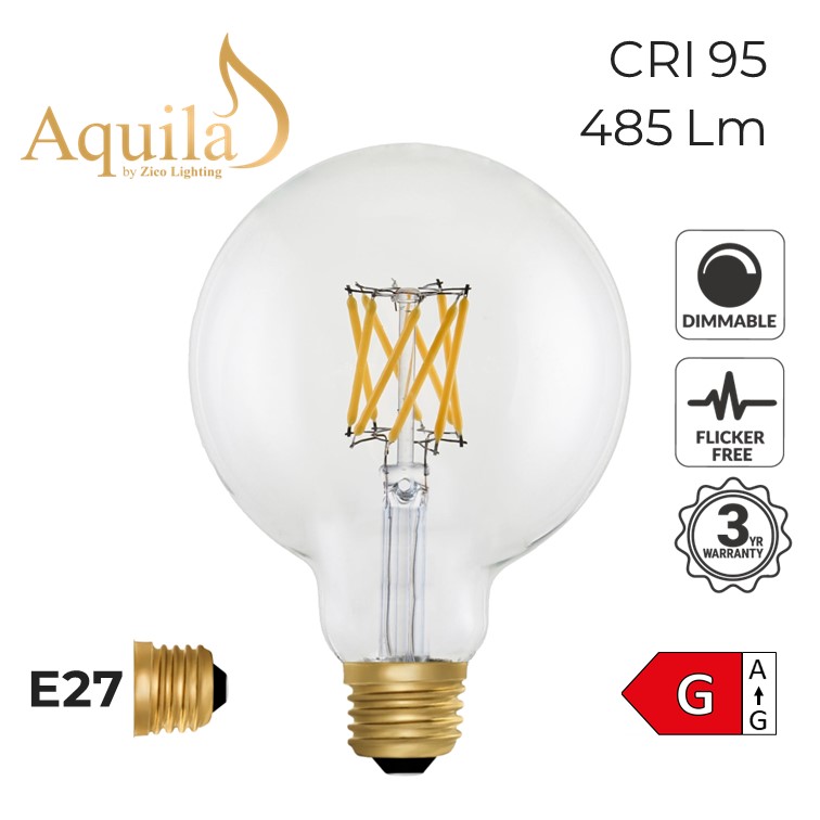 ​Globe G95 Clear 6W 2200K E27 Light Bulb