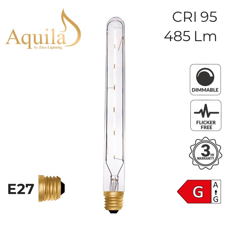 ​Tube T30 300mm Clear 6W 2200K E27 Light Bulb