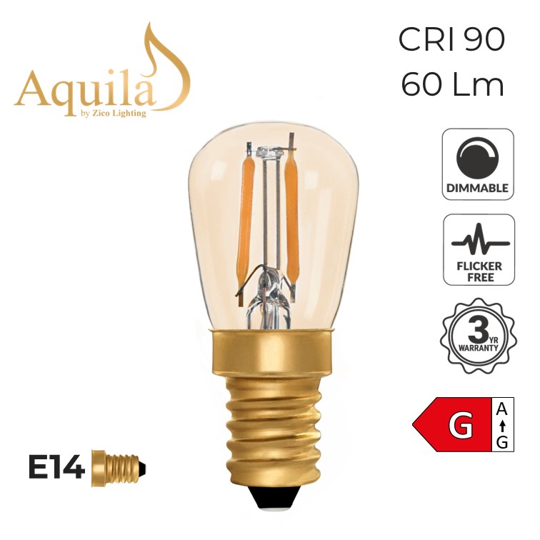 ST26 Pygmy Amber Ultra Warm Decorative LED Filament Bulb 1W 2200K E14