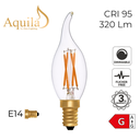 Flame Tip Candle C35 Clear 4W 2200K E14 Light Bulb