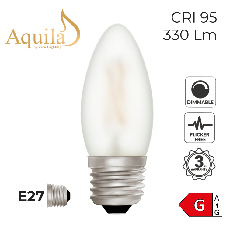 Candle C35 Frosted 4W 2700K E27 Light Bulb