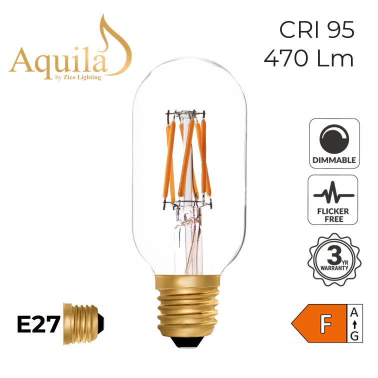 T45 Radio Clear Vintage Warm Decorative LED Filament Bulb 5.5W 2200K E27