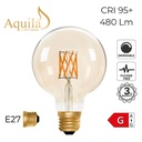 G95 Globe Amber Ultra Warm Decorative LED Filament Bulb 6W 2000K E27