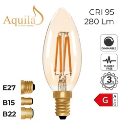 Candle C35 Amber 4W 2000K Light Bulb