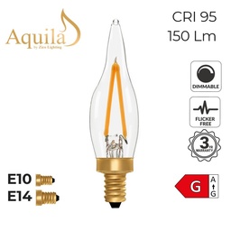 ​French Candle C22 Clear 2W 2200K Light Bulb