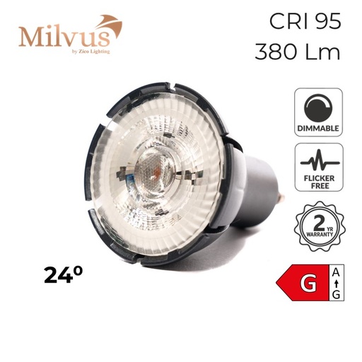 [ZFXGU10/7W2224B] GU10 Colour Balance Vintage Warm LED Spotlight Bulb 7W 2200K 24°