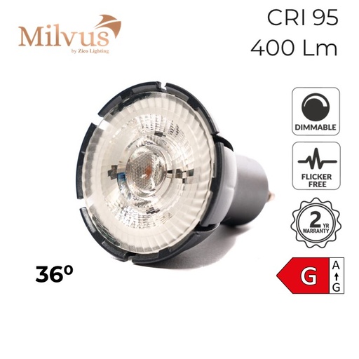 [ZFXGU10/7W2236B] GU10 Colour Balance Vintage White LED Spotlight Bulb 7W 2200K 36°