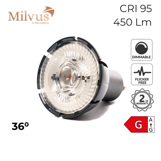 [ZFXGU10/7W2736B] GU10 Colour Balance Warm White LED Spotlight Bulb 7W 2700K 36°