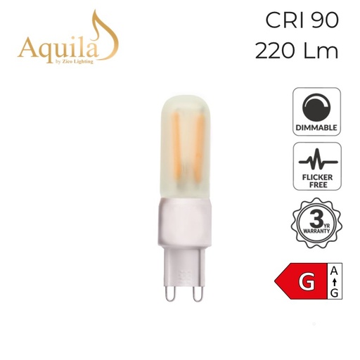 [ZIK070S/3W27G9F] G9 Frosted 3W 2700K Light Bulb