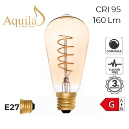 [ZIKD044H/4W22E27A] ​Squirrel Cage ST64 Helix Amber 4W 2000K E27 Light Bulb