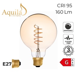 [ZIKD048H/4W22E27A] Globe G95 Helix Amber 4W 2000K E27 Light Bulb