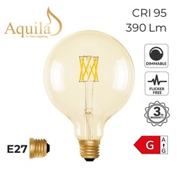 [ZIKG125/6W22E27A] Globe G125 Amber 6W 2200K E27 Light Bulb