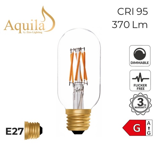 [ZIKD059/4.5W22E27C] ​Radio T45 Clear 4.5W 2200K E27 Light Bulb