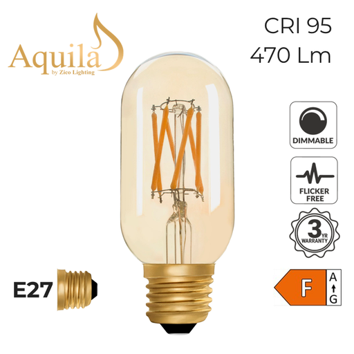 [ZL-T45/5.5W22E27A] T45 Radio Amber Ultra Warm Decorative LED Filament Bulb 5.5W 2000K E27