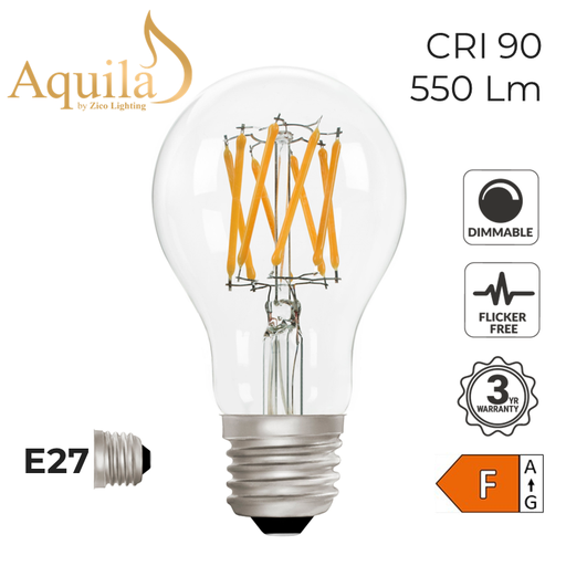 [ZL-A60/6W27E27C] GLS A60 Clear 6W 2700K E27 Light Bulb