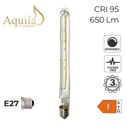 [ZL-T30L/6W27E27C] Tube T30 290mm Clear 6W 2700K E27 Light Bulb