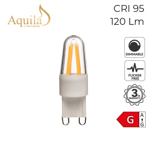 [ZL-G9M/2W22C] G9 Mini Clear Vintage Warm Decorative Filament Bulb 2W 2200K