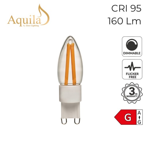 [ZL-G9S/3W22C] G9 Clear 3W 2200K Light Bulb