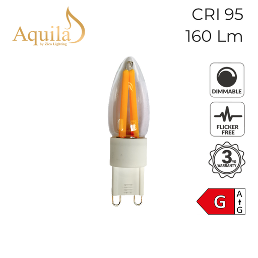 [ZL-G9S/3W22C] G9 Clear 3W 2200K Light Bulb