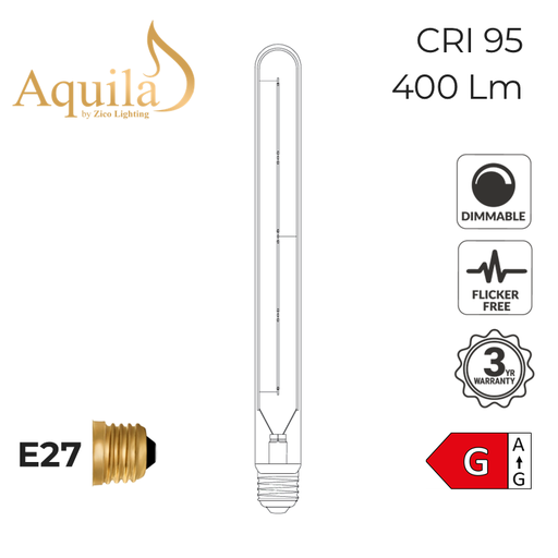 [ZL-T30L/6W22E27A] Tube T30 290mm Amber 6W 2000K E27 Light Bulb