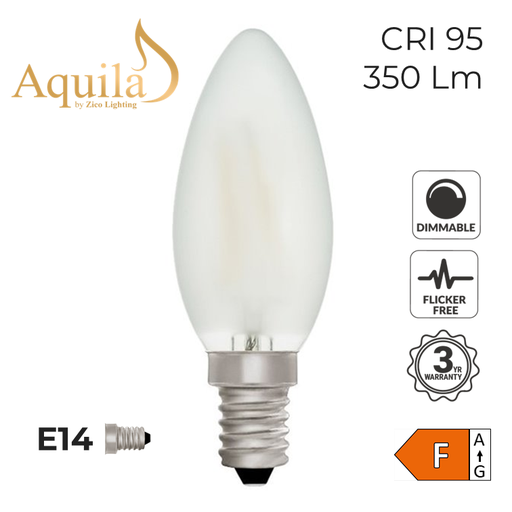 [ZL-C35/4WDWE14F] Candle C35 Dim-to-Warm Frosted 4W E14 Light Bulb