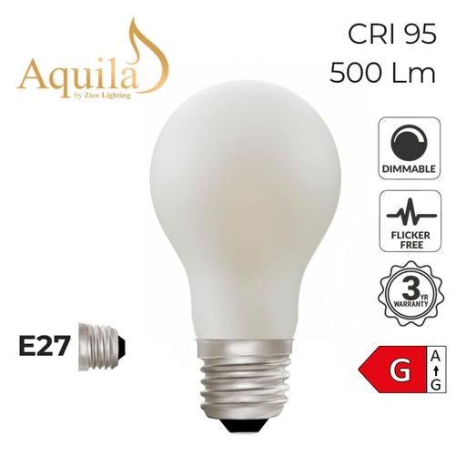 [ZL-A60/6W27E27P] A60 GLS Porcelain Warm White Decorative LED Filament Bulb 6W 2700K E27
