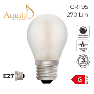 [ZL-G45/4WDWE27F] Golfball G45 Dim-to-Warm Frosted 4W E27 Light Bulb