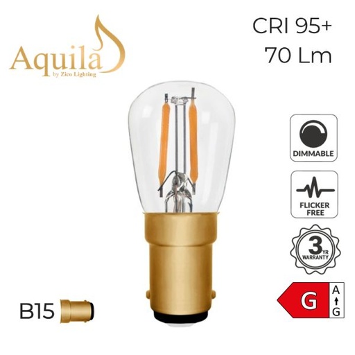 [ZL-ST26/1W22B15C] ST26 Pygmy Clear Vintage Warm Decorative LED Filament Bulb 1W 2200K B15